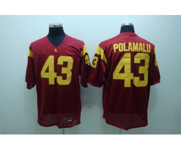 ncaa (usc trojans) #43 polamalu red