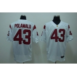 ncaa (usc trojans) #43 polamalu white