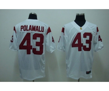 ncaa (usc trojans) #43 polamalu white