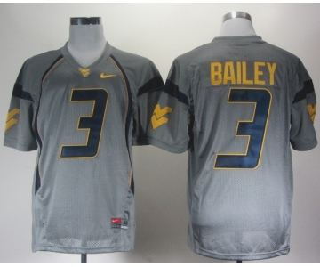 ncaa west virginia mountaineers #3 bailey grey