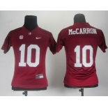 women ncaa jerseys alabama crimson tide #10 mccarron red