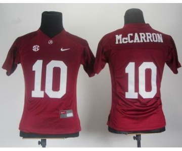 women ncaa jerseys alabama crimson tide #10 mccarron red