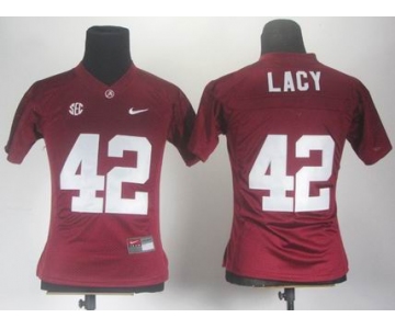 women ncaa jerseys alabama crimson tide #42 lacy red