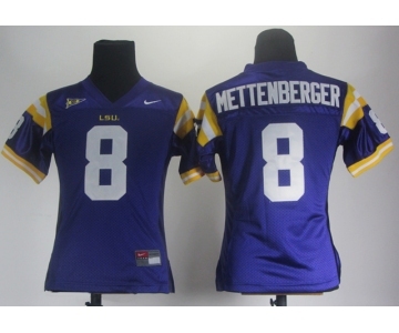 women ncaa jerseys lsu tigers #8 mettenberger purple