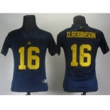 women ncaa jerseys (michigan wolverines) #16 d.robinson dk.blue