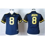 women ncaa jerseys virginia mountaineers #8 karl joseph blue