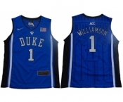 Blue Devils #1 Zion Williamson Blue Black Basketball Elite Stitched Youth College Jersey