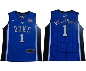 Blue Devils #1 Zion Williamson Blue Black Basketball Elite Stitched Youth College Jersey