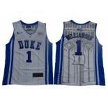 Blue Devils #1 Zion Williamson White Blue Basketball Elite Stitched Youth College Jersey