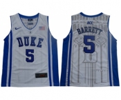 Blue Devils #5 R.J. Barrett White Blue Basketball Elite Stitched Youth College Jersey