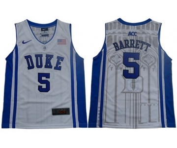 Blue Devils #5 R.J. Barrett White Blue Basketball Elite Stitched Youth College Jersey