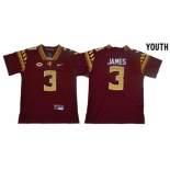 Youth Florida State Seminoles #3 Derwin James Red Youth College Football Jersey