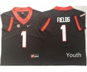 Youth Georgia Bulldogs #1 Justin Fields Black Nike College Football Jersey