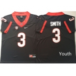 Youth Georgia Bulldogs #3 Roquan Smith Black  Nike College Football Jersey