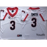 Youth Georgia Bulldogs #3 Roquan Smith White  Nike College Football Jersey