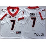 Youth Georgia Bulldogs #7 D'Andre Swift White Nike College Football Jersey