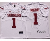 Youth Oklahoma Sooners #1 Kyler Murray White College Football Jersey