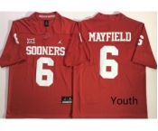 Youth Oklahoma Sooners #6 Baker Mayfield Red Youth College Football Jersey