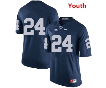 Youth Penn State Nittany Lions #24 Miles Sanders NCAA Navy Blue Stitched Jersey Without Name