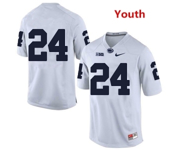 Youth Penn State Nittany Lions #24 Miles Sanders NCAA White Stitched Jersey Without Name