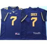 Youth West Virginia Mountaineers 7 Will Grier Blue Youth Nike College Football Jersey