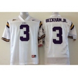 youth ncaa jerseys 2015 LSU tigers #3 beckham jr white