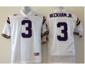 youth ncaa jerseys 2015 LSU tigers #3 beckham jr white