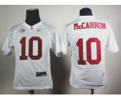 youth ncaa jerseys alabama crimson tide #10 mccarron white