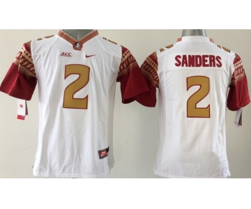 youth ncaa jerseys florida state seminoles #2 sanders  white[new]