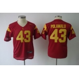 youth ncaa jerseys ncaa (usc trojans)#43 polamalu red