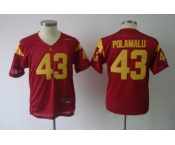 youth ncaa jerseys ncaa (usc trojans)#43 polamalu red