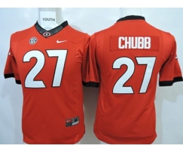 youth ncaa jerseys university of georgia #27 chubb red