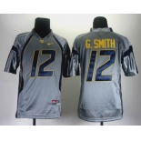 youth ncaa jerseys west virginia mountaineers #12 geno smith grey