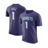 Men's Charlotte Hornets #1 LaMelo Ball Purple 2022-23 Statement Edition Name & Number T-Shirt