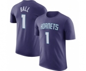 Men's Charlotte Hornets #1 LaMelo Ball Purple 2022-23 Statement Edition Name & Number T-Shirt