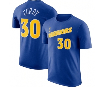 Men's Golden State Warriors #30 Stephen Curry Blue 2022-23 Name & Number T-Shirt