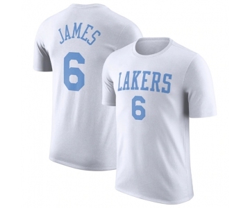 Men's Los Angeles Lakers #6 LeBron James White 2022-23 Classic Edition Name & Number T-Shirt