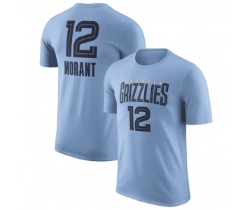 Men's Memphis Grizzlies #12 Ja Morant Light Blue 2022-23 Statement Edition Name & Number T-Shirt