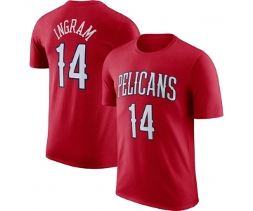 Men's New Orleans Pelicans #14 Brandon Ingram Red 2022-23 Statement Edition Name & Number T-Shirt