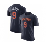 Men's New Yok Knicks #9 RJ Barrett Navy 2022-23 Statement Edition Name & Number T-Shirt