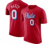 Men's Philadelphia 76ers #0 Tyrese Maxey Red 2022-23 Statement Edition Name & Number T-Shirt