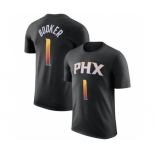 Men's Phoenix Suns #1 Devin Booker Black 2022-23 Statement Edition Name & Number T-Shirt