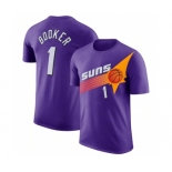 Men's Phoenix Suns #1 Devin Booker Purple 2022-23 Classic Edition Name & Number T-Shirt