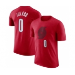 Men's Portland Trail Blazers #0 Damian Lillard Red 2022-23 Statement Edition Name & Number T-Shirt