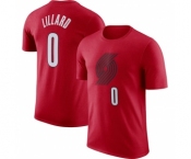 Men's Portland Trail Blazers #0 Damian Lillard Red 2022-23 Statement Edition Name & Number T-Shirt