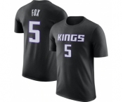 Men's Sacramento Kings #5 De'Aaron Fox Black 2022-23 Statement Edition Name & Number T-Shirt