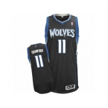 Men Adidas Minnesota Timberwolves #11 Jamal Crawford Authentic Black Alternate NBA Jersey