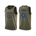 Men Nike Minnesota Timberwolves #0 Jeff Teague Green Salute to Service NBA Swingman Jersey