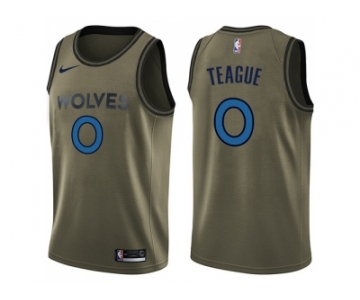 Men Nike Minnesota Timberwolves #0 Jeff Teague Green Salute to Service NBA Swingman Jersey