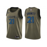 Men Nike Minnesota Timberwolves #21 Kevin Garnett Green Salute to Service NBA Swingman Jersey